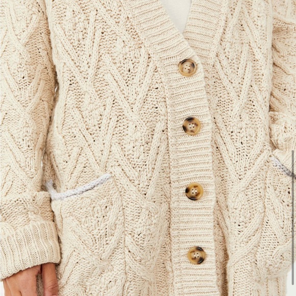 Free People Montana Cream Cable Knit Cardigan - Picture 5 of 5